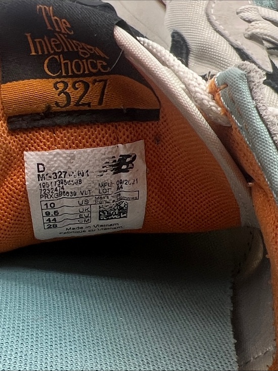 New Balance 327 Mens 10 D Trail Running Shoes Cordura Moonbeam Madras Orange main image 9